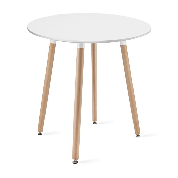 Table ronde Kami blanche et hêtre - Réf. VK8681847493273