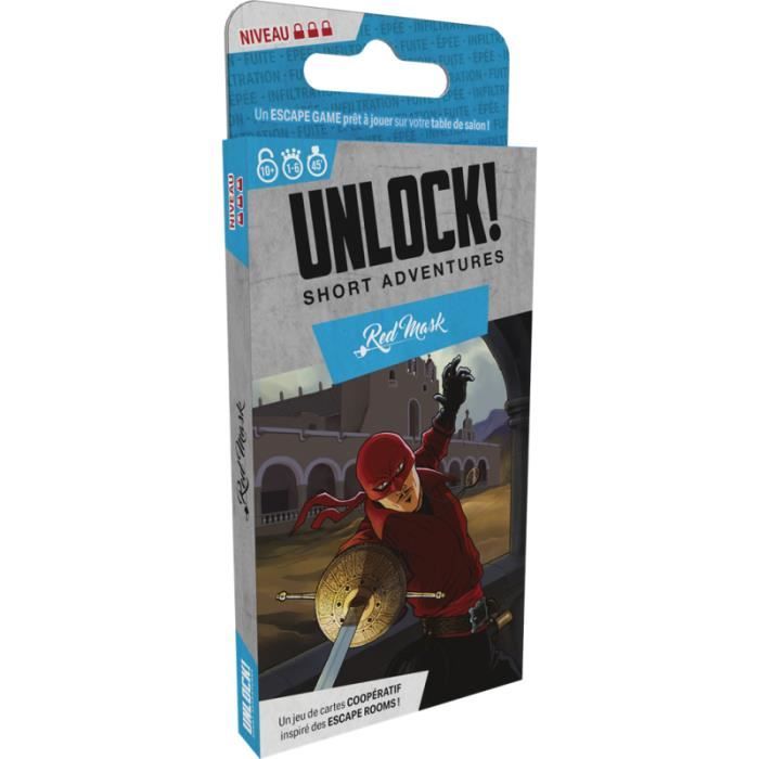 jeu de société - ac-déco - unlock! - short adventures : red mask - escape game - 1 joueur ou plus - 30 min