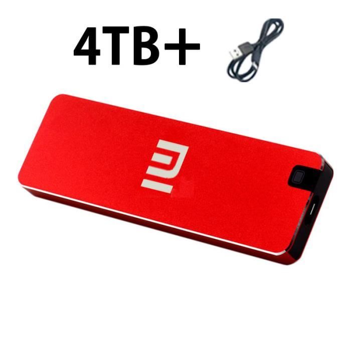 Rouge 4 To-Xiaomi-Disque dur externe SSD portable haute vitesse, USB 2023,  Type-C, interface de stockage d'or - Cdiscount Informatique
