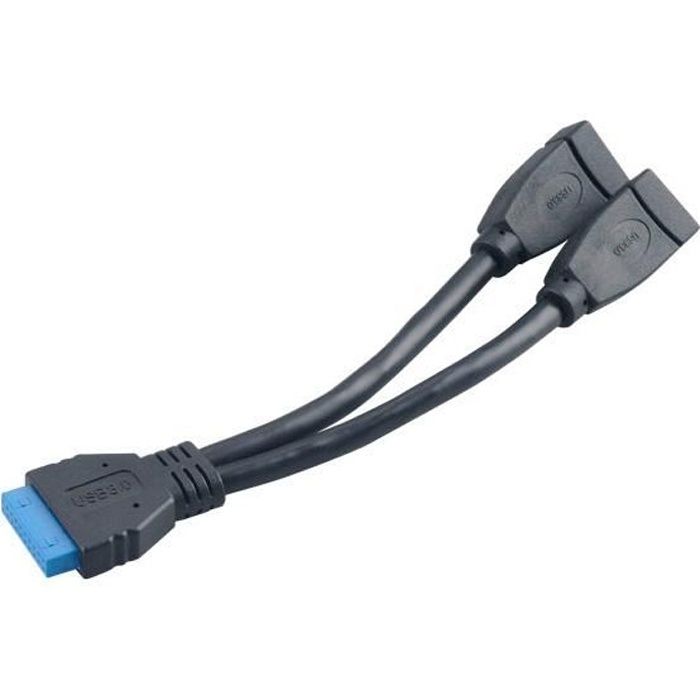 Cable interne USB carte mère vers 2 ports femelle - Cdiscount Informatique