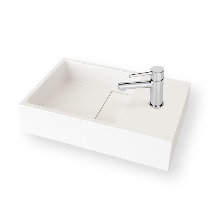 vasque suspendue ou a poser 35 cm en solid surface manita d blanc cdiscount bricolage
