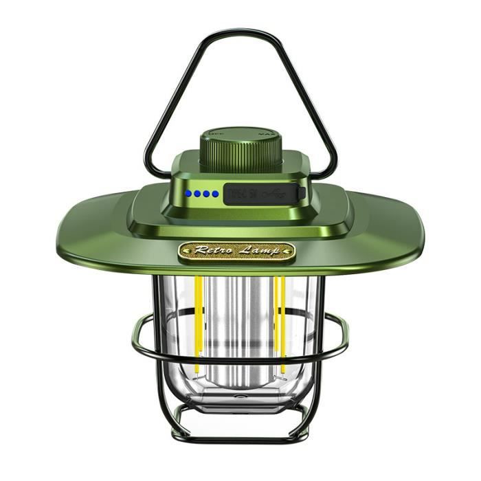 Lanterne d'urgence - Camping - Noir - LED Solaire Rechargeable - 190W