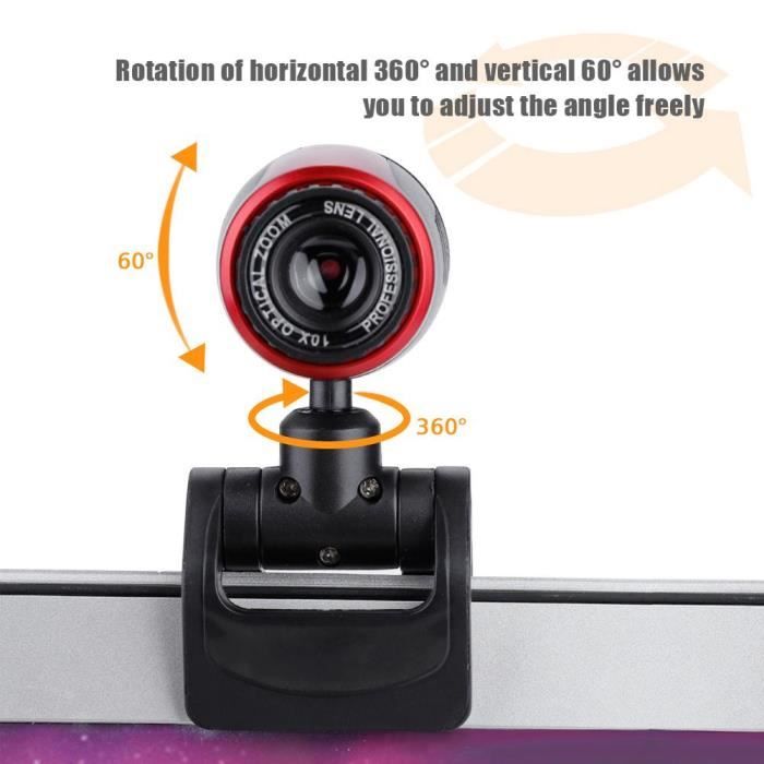 Caméra pour ordinateur portable,Caméra Webcam 360 ° USB 2.0 avec MIC 16MP  HD pour PC Ordinateur portable pour Skype / MSN-CHE - Cdiscount Informatique