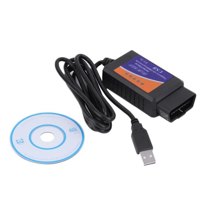 USB Universal Scanner câble OBD2 ELM327 Diagnostics voiture