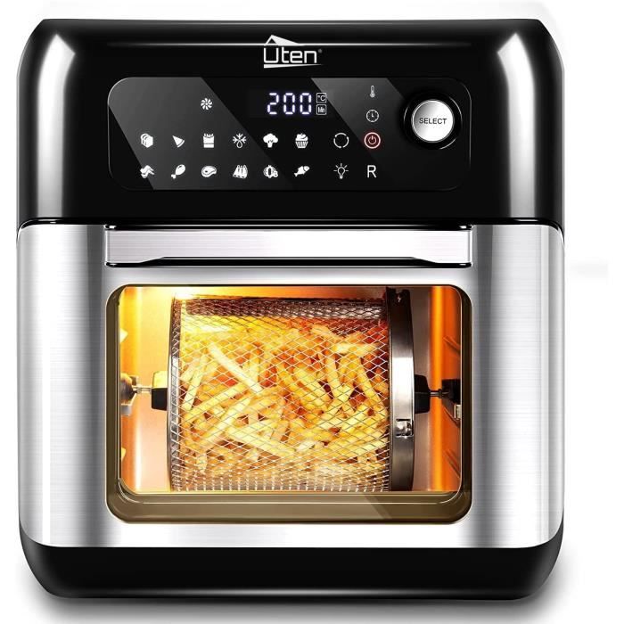 UTEN Friteuse &agrave; air sans huile -  - 10L - &Eacute;cran LED - 13 menus - Temp&eacute;rature & temps r&eacute;glables 