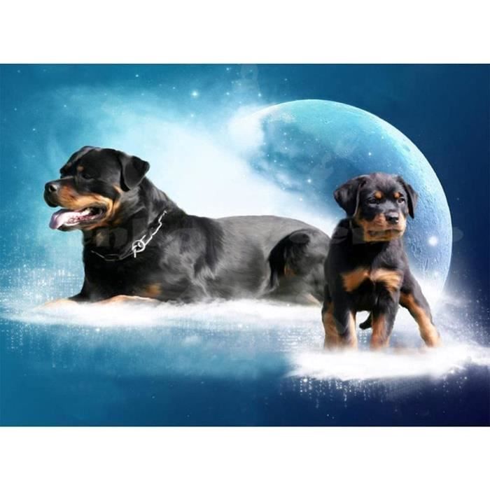 Likayj Kit Peinture Diamant Sanglier Et Chien 30x40cm - Broderie Diamant 5D, Décoration Murale