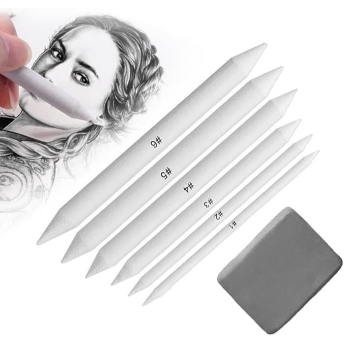 Lot De 9 Estompes En Papier Pour Dessin - Fusain, Crayon, Mélange Et Ombrage, Outils Artistes Et étudiants