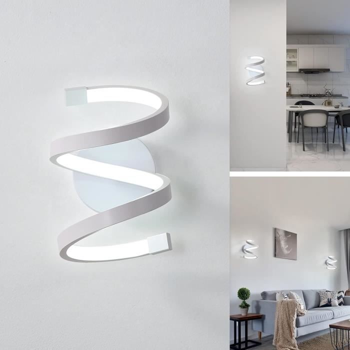 Applique Murale Wave Light - Lampe Design Blanche Avec 2 Ampoules LED G9, éclairage Salon, Chambre, Couloir