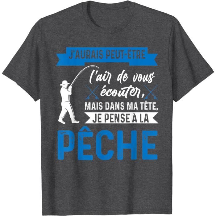 T-shirt Pêche Humour "Master Baiter" - Col V - 100% Coton - Taille Au Choix - Neuf Avec étiquettes