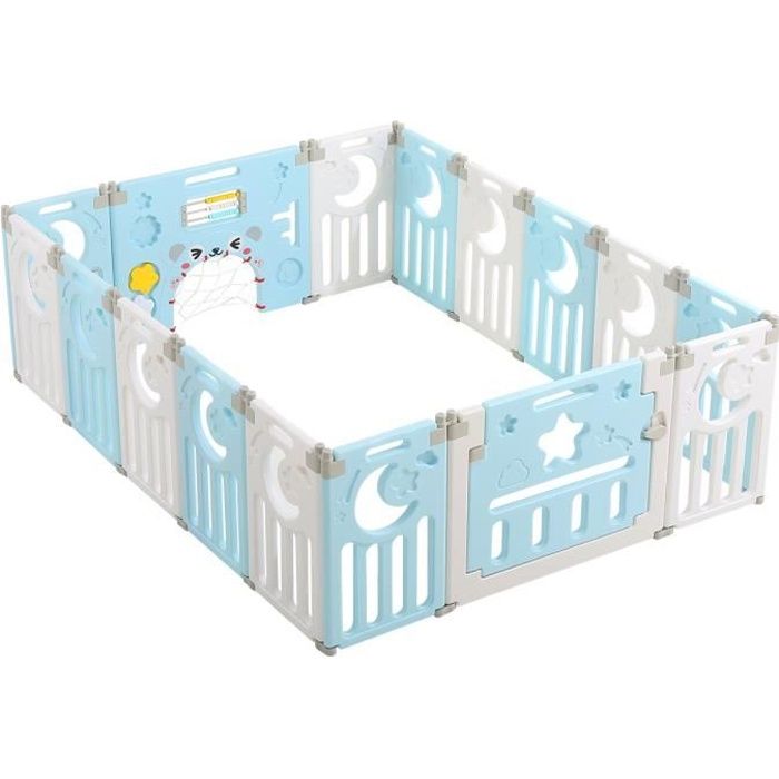 HENGMEI Parc pour Bébé Centre d/'Activité Toddler Clôture avec Base Antidérapante Grille de Protection Stable pour Enfants 200 x 180 x 68 cm