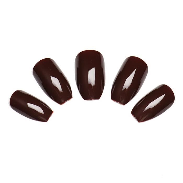 100pc Stiletto Faux Ongles Pointus Bonbon Noir Violet Faux Ongles Facile à Enlever Couverture Complète Moyen Artificiel Ongles Art