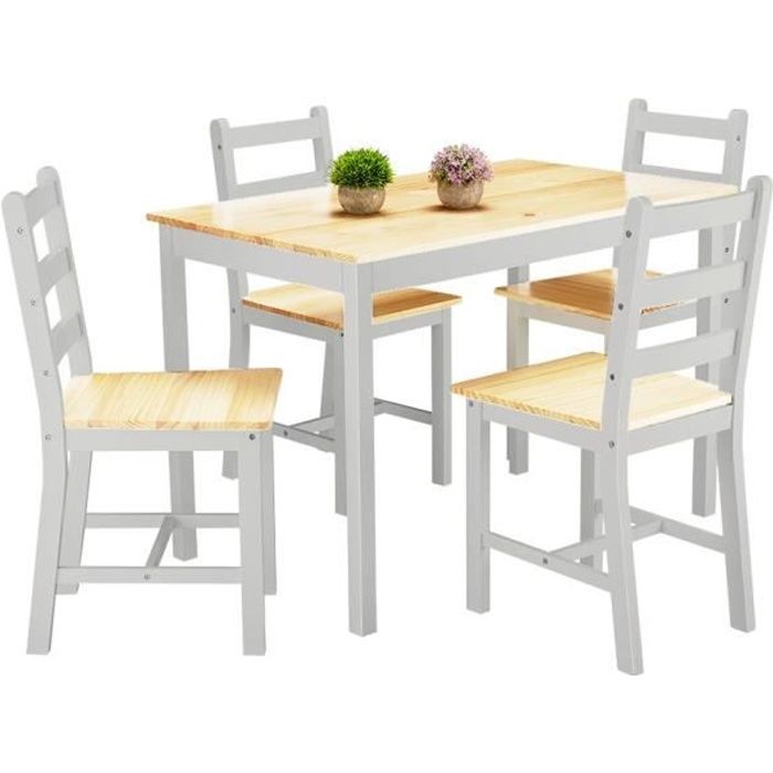 Table En Bois 4 Chaises Ensemble Anaelle Panana Pour Salle A