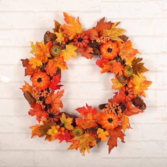 Couronne De Citrouille Couronnes D'halloween Pour La Porte D'entrée