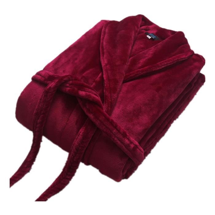 Peignoir Femme En Velours Corail Épais Et Doux - Tenue Chaud Linge De Maison Pour Noël, Spa Et Hôtel