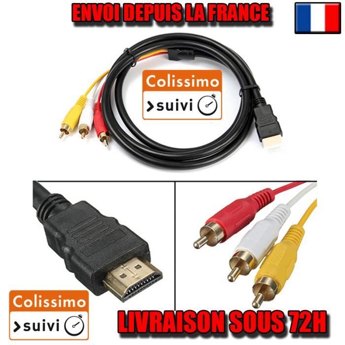 Câble HDMI vers RCA, HDMI mâle vers 3RCA AV composite mâle MM Cdiscount TV Son Photo
