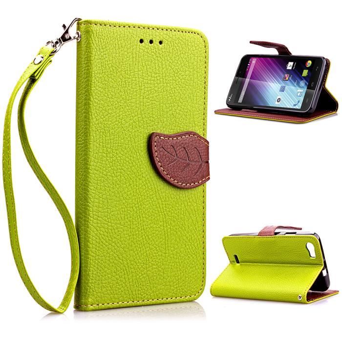 Housse Portefeuille Slim Pour Wiko Lenny - Cuir écologique, Anti-choc, Noir