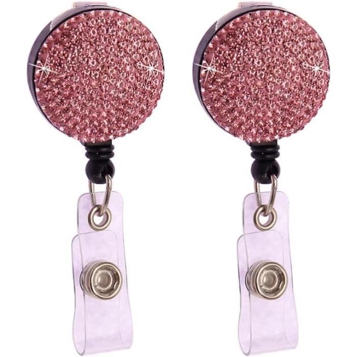 Étui à Badge Rétractable Avec Porte-cartes - Noir, Alliage Et Cuir, Neuf