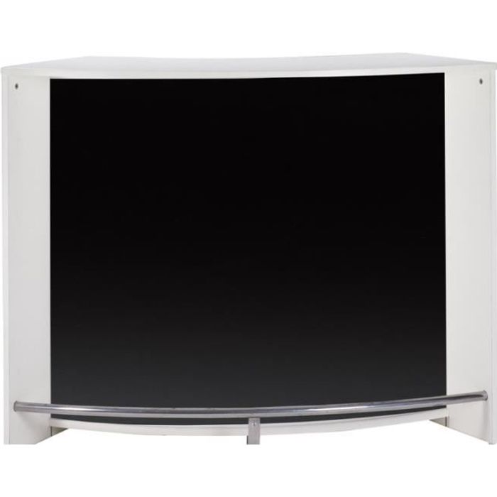 meuble bar meuble comptoir noir ou blanc face noire 134,5 x 104,8 x 55,3 cm - blanc - l 134.5 x l 55.3 x h 104.8 cm