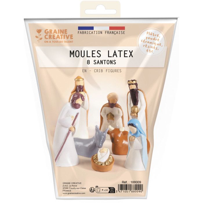 Sujet Pour Creche De Noel Moule Latex Pour Moulages Sujets De Creche 2 5 A 6 5 Cm 8 Pcs Cdiscount Maison
