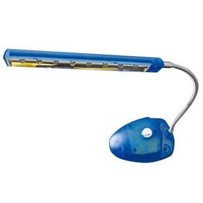 Lampe de bureau LED - 8 LED - Port USB - Blanc - Bleu
