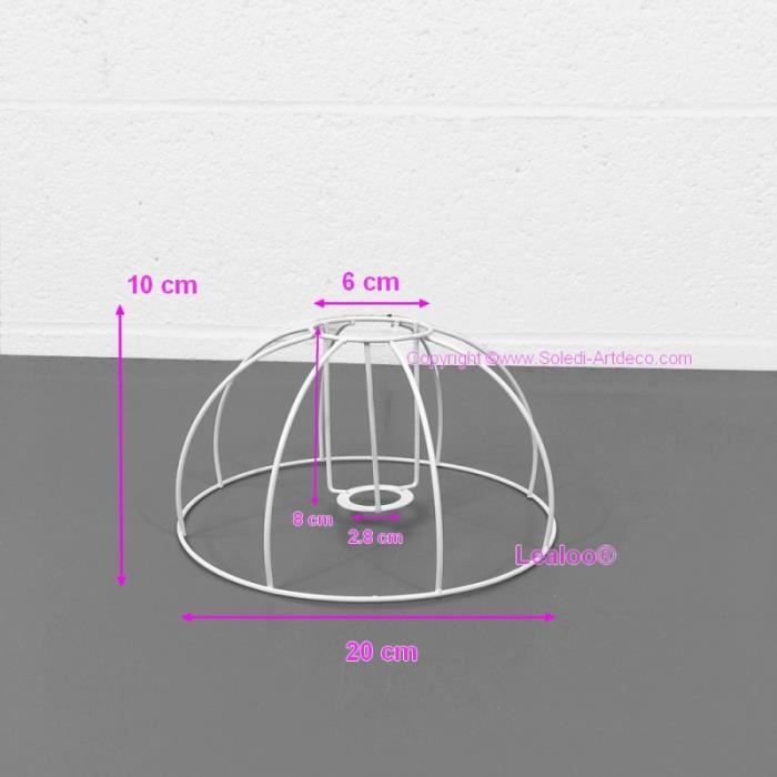 petite carcasse abat jour cloche 20 cm armature dome 8 branches en epoxy anticorrosion pour e14 unique cdiscount maison