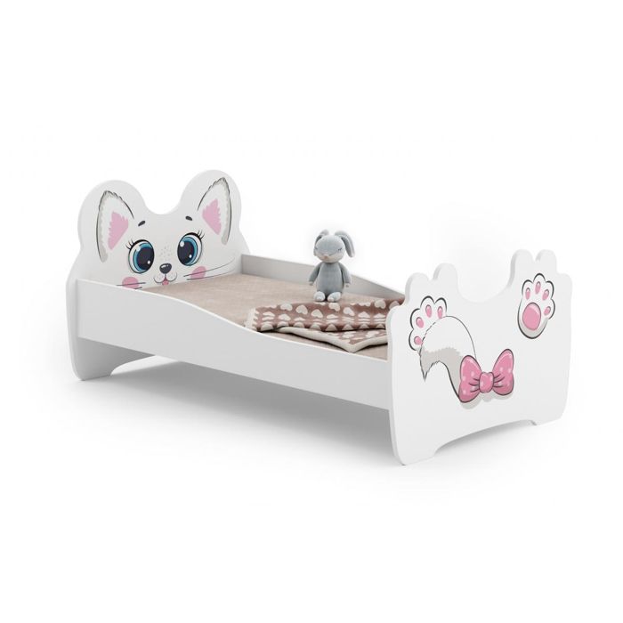 Lit simple enfant PINK CAT - 160x80cm - avec matelas