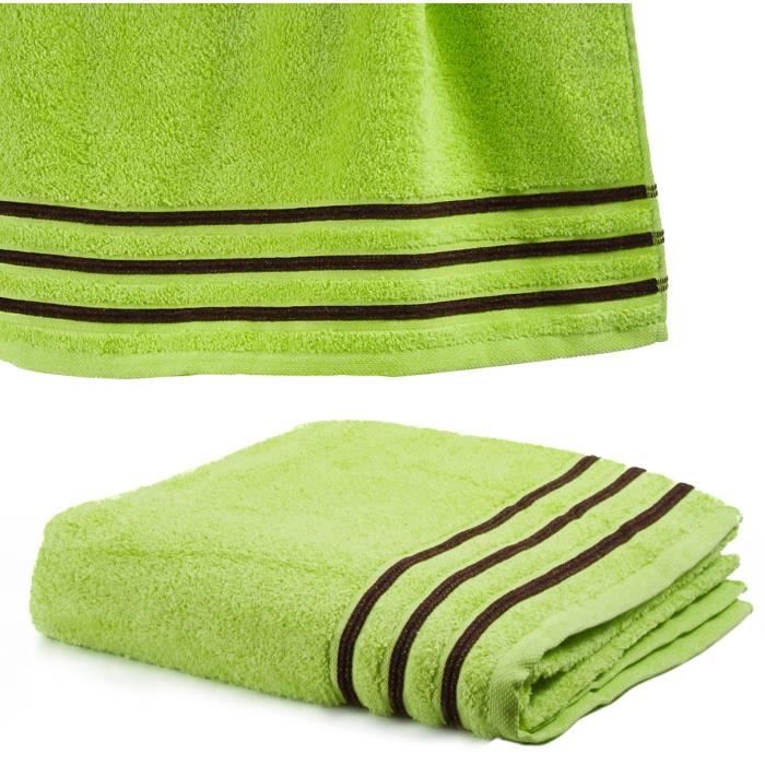 Lot De 2 Serviettes De Bain 100% Coton éponge - 50x100 Cm + 40x60 Cm - OEKO-TEX - Plusieurs Coloris