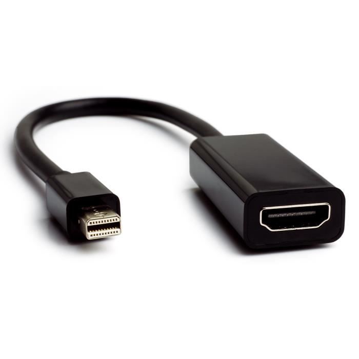 Noir Convertisseur de câble pour Apple MacBook Air/Pro/iMac/Mac/Surface Pro/Lenovo MyGadget Adaptateur Mini Display Port HDMI 