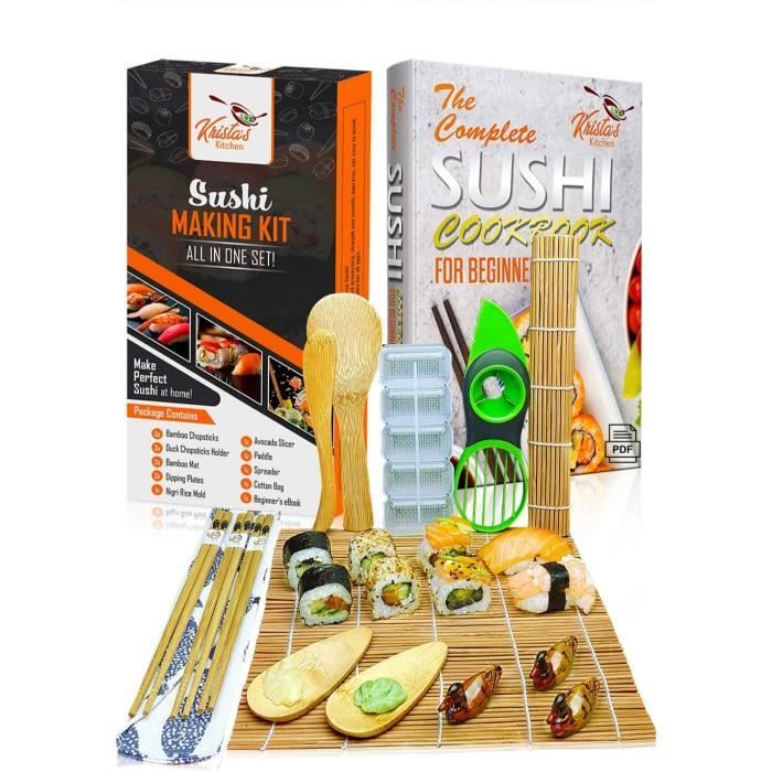 Kit Sushi Maki Complet, Cuisine Machine Sushi Maker 12 Pièces