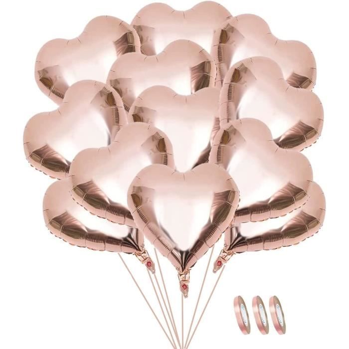 Ballons Rose Gold 60 Pièces - Décoration Fête Anniversaire Mariage Avec Confettis