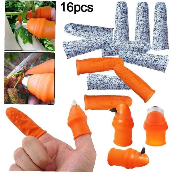 Protecteur De Doigt Pour Jardinage - Pouce Coupe-branches En Silicone Avec Lame Acier Inoxydable, Léger Et Ventilé Pour Tailler Roses Et Marguerites - 3