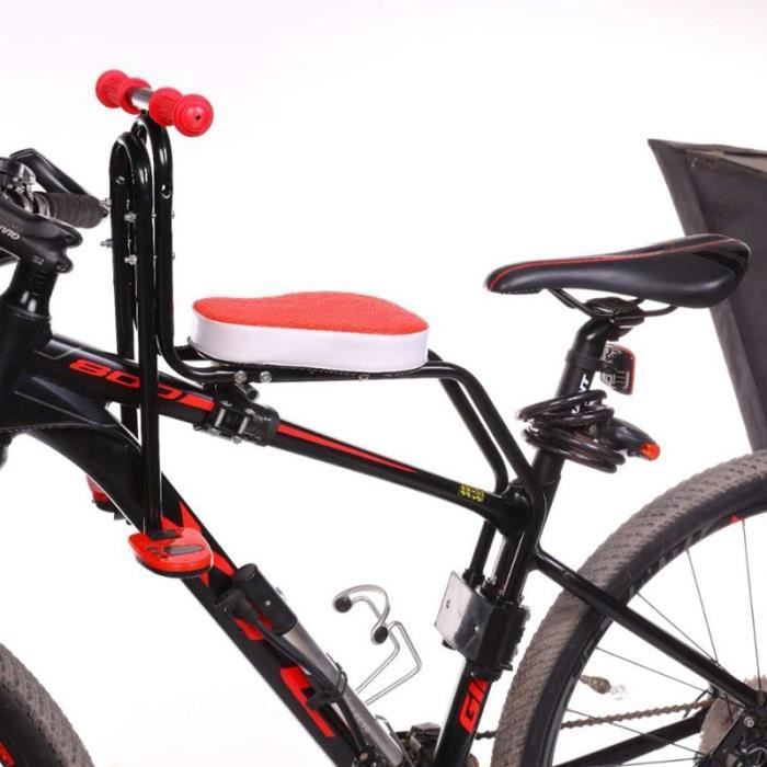 Selle,Siège de vélo enfant monté à l'avant VTT tapis de siège avant enfants bébé vélo chaise de sécurité accessoires - Type Rouge