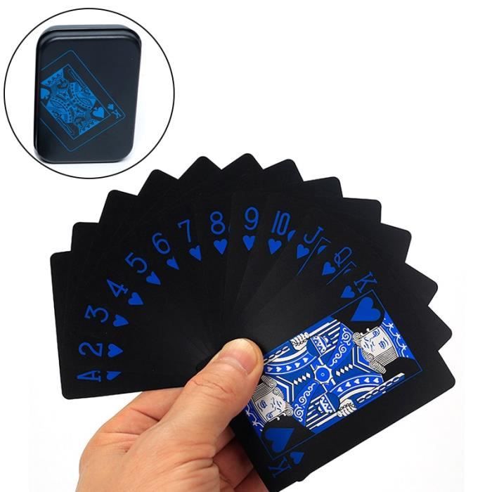 55Pcs Imperméable en PVC Noir /& Or cartes à jouer poker carte jeu de plateau HL