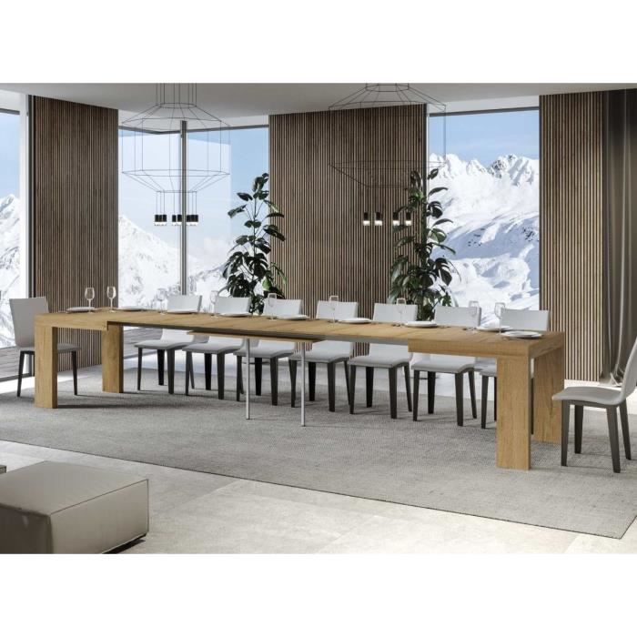 Table à Manger En Acacia Massif 190x110 Cm - Design Freeform, Couleur Noisette, Pour 6 Personnes