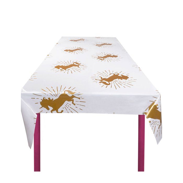 WERNNSAI Nappe Licorne Fournitures de Fête de Licorne Magique pour Les Enfants Filles Anniversaire Mariage Baby Shower Décoration Nappe Plastique Jetable pour Table Rectangulaire,1 Pièces 