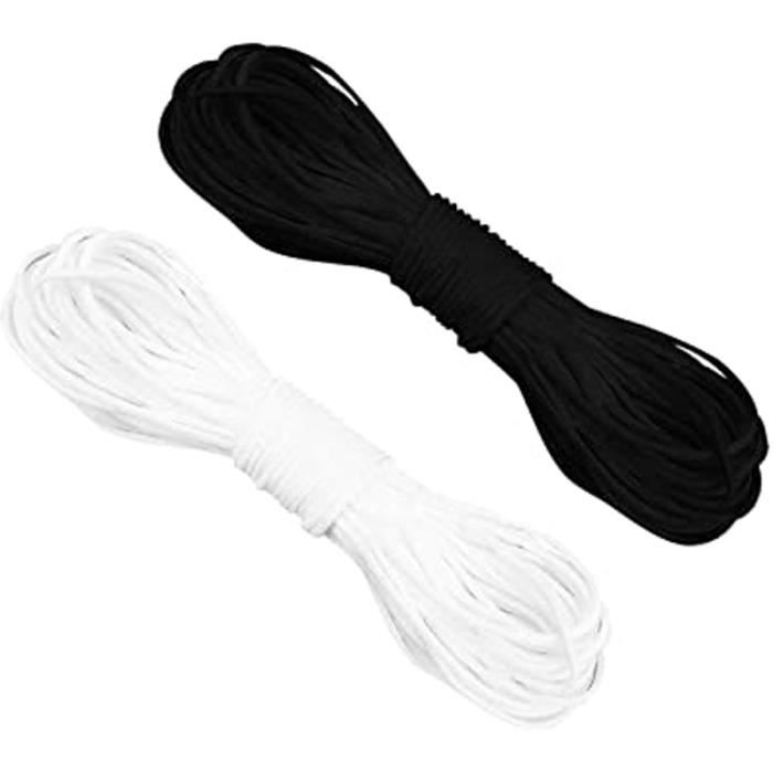 Élastique Plat 4 Cordons 3 Mm De Large - Disponible En Noir Ou Blanc - Vente Au Mètre