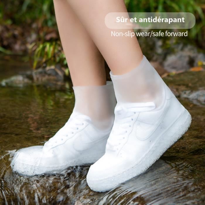 L Couvre-chaussures Imperméable en Silicone Couvre-chaussures de Pluie Sur-chaussures Réutilisables Couvre-chaussures Antidérapants Protecteurs pour Hommes Femmes