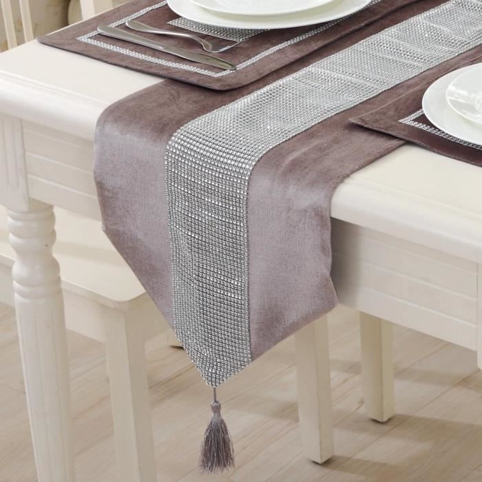 Chemin De Table & Napperons Threshold – Crème Fils Métalliques – Neuf Avec étiquettes