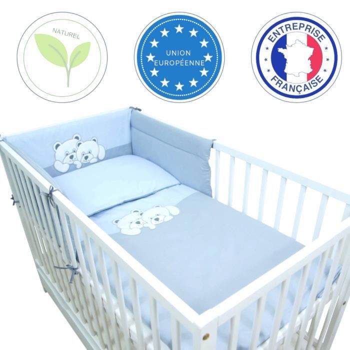 Drap Housse. Gigoteuse 3-12 Mois Callyna Set Parure lit bébé Tour de lit Complet lit bébé de 120x60 cm, Animaux en Forêt 