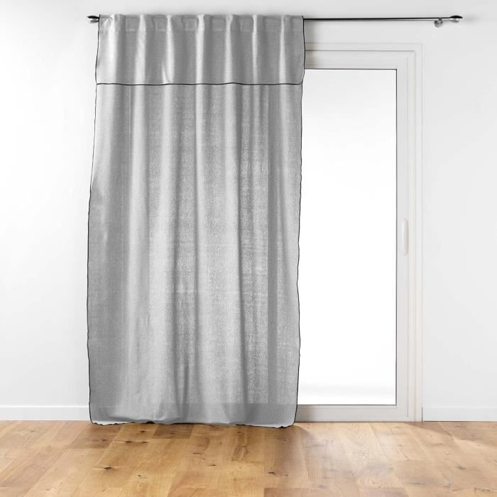 Gardinenbox 2019037-2 Cationic « JENA » Lot de 2 Rideaux à Passants cachés, Opaques, Aspect Lin chiné, avec embrasses, Rose Vieilli, 225 x 140 cm H x l