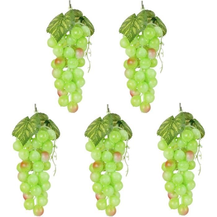 Raisins Artificiels Sonwaha - Lot De 6 Grappes Décoratives - Décoration Table Réaliste - 13cm Et 18cm