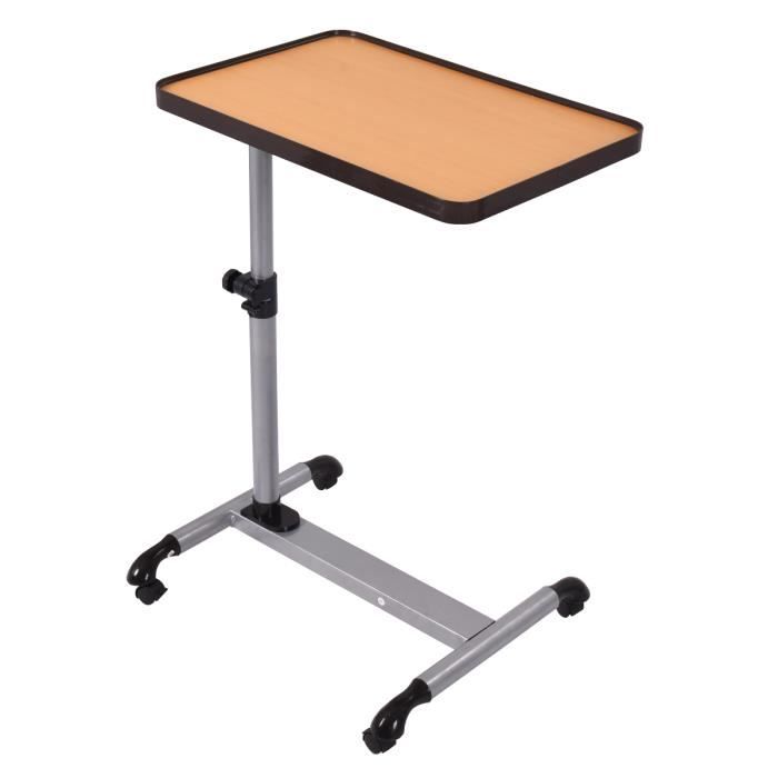 Costway Table Pour Ordinateur A Roulettes Table De Lit A Roulettes