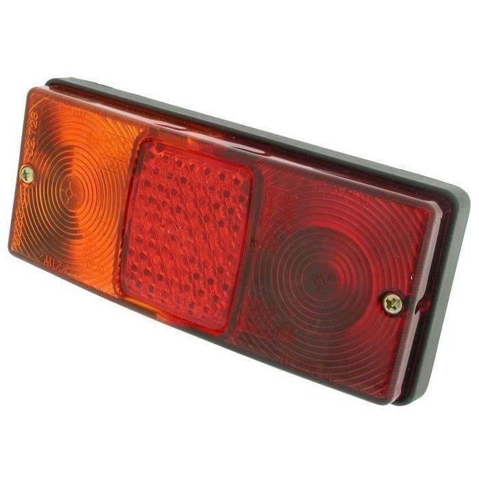 Feu arrière réversible gauche ou droit adaptable - L: 155mm, H: 60mm