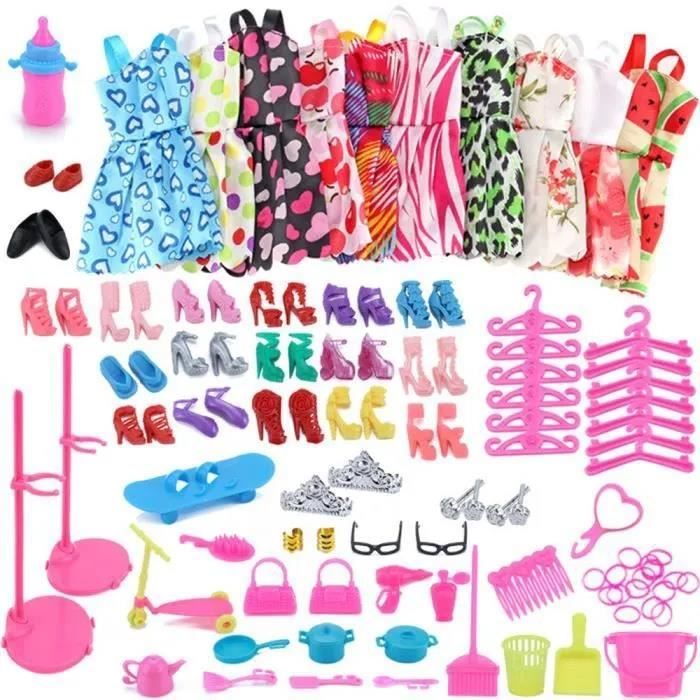 Lot de vetements Barbie Dress Up FOLAYA Blanc Pour enfants a partir de 3 ans
