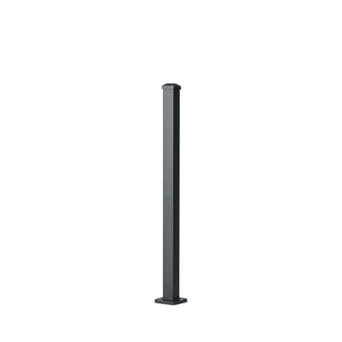 Poteau aluminium sur platine avec chapeau H 86.5 cm Gris