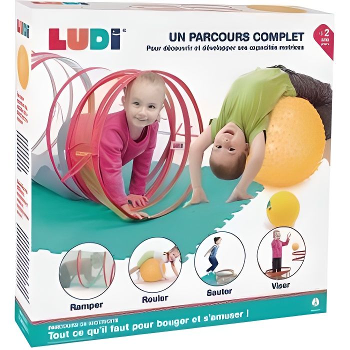 Parcours de motricité pour enfant - LUDI - Tunnel, ballons et tapis de sol  - Cdiscount Puériculture & Eveil bébé