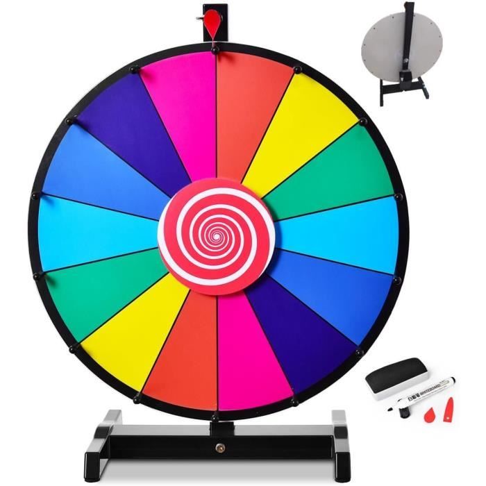 Roue de Fortune D.60CM 14 Slots COSTWAY-Prize Wheel-Stylo