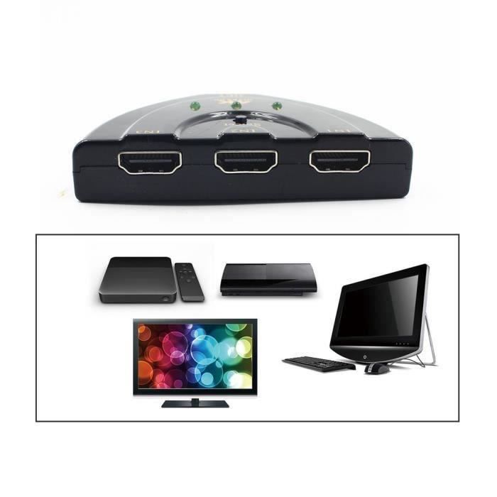Commutateur répartiteur HDMI 8K60Hz 3 en 1 sortie 4K120Hz UHD HDMI boîtier de commutation Hub Compatible avec PS5 Xbox Roku Apple TV Fire Stick  44