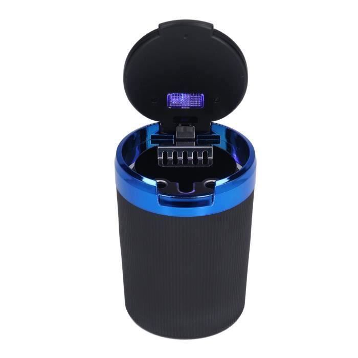 Cendrier Voiture Cendrier De Voiture GOEDCH - LED Bleu - Détachable - Avec Briquet USB - Bleu - Pour Voiture, Camping Accessoire Auto USB