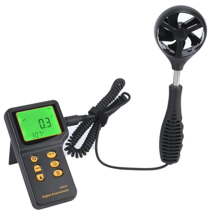 Anémomètre Numérique Portable – LCD – Mesure Vitesse Du Vent, Température – GM816